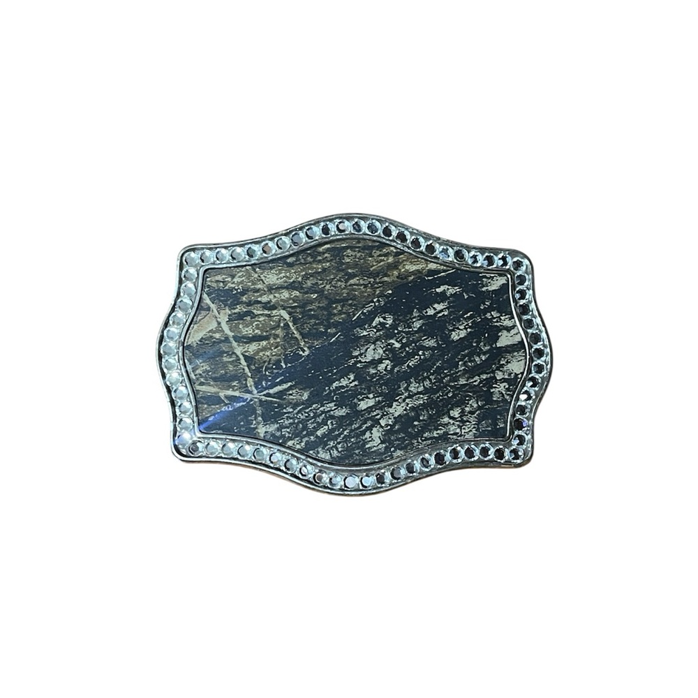 Nocona Silver Rhinestone and Camo Belt Buckle